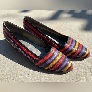 Vintage striped flats